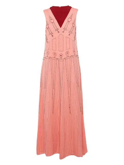 Valentino Garavani Pre-Owned beaded V-neck maxi dress