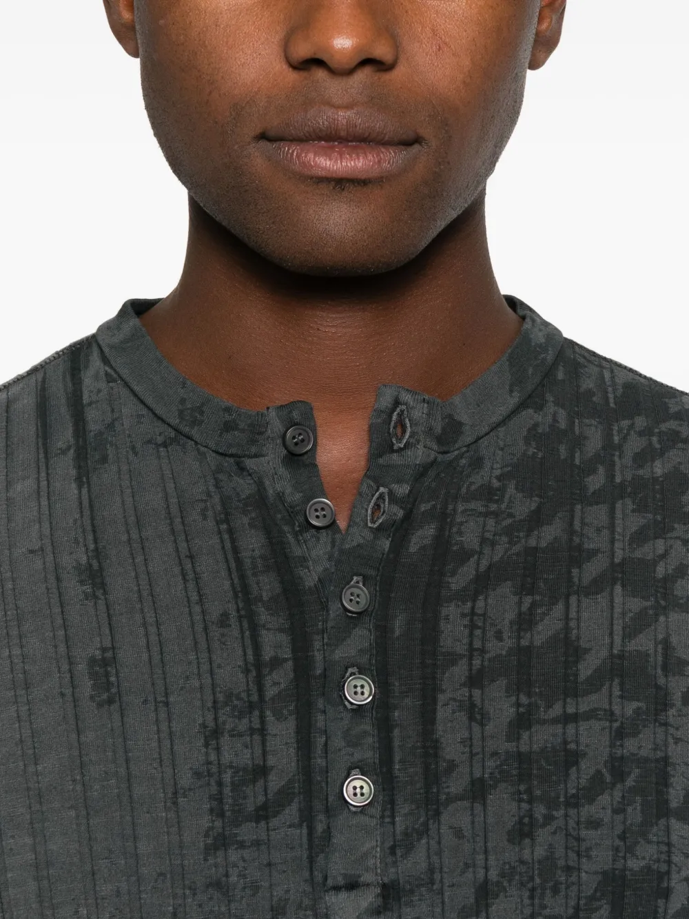 Diesel Geribbeld T-shirt met knopen Grijs