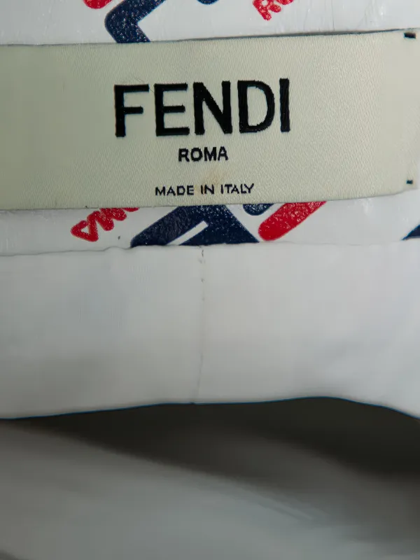 Fendi Pre-Owned ローマ ロゴプリント スカート | ホワイト | FARFETCH JP
