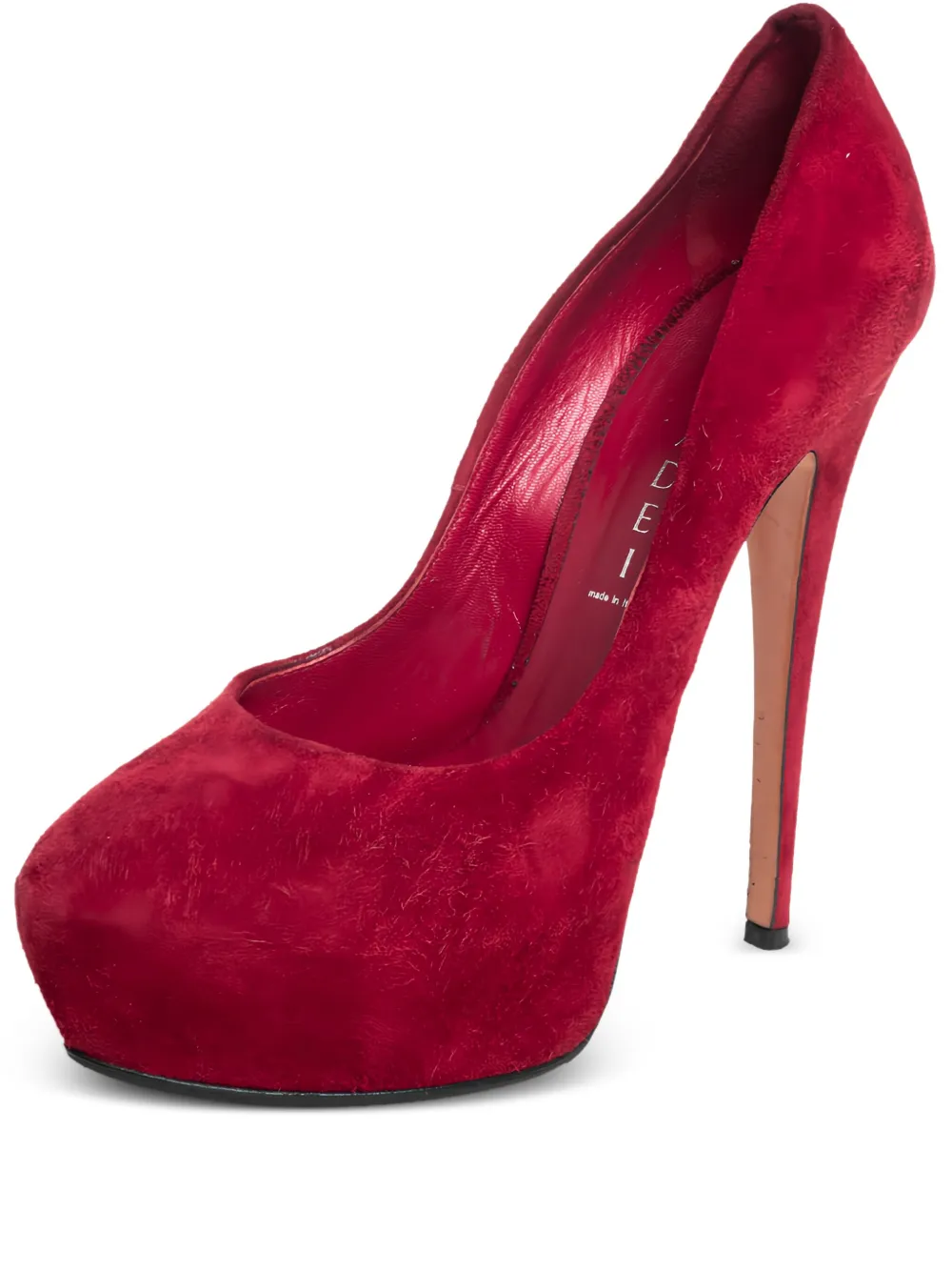 Casadei Vintage escarpins en daim à talon 140 mm | rouge | Image 1