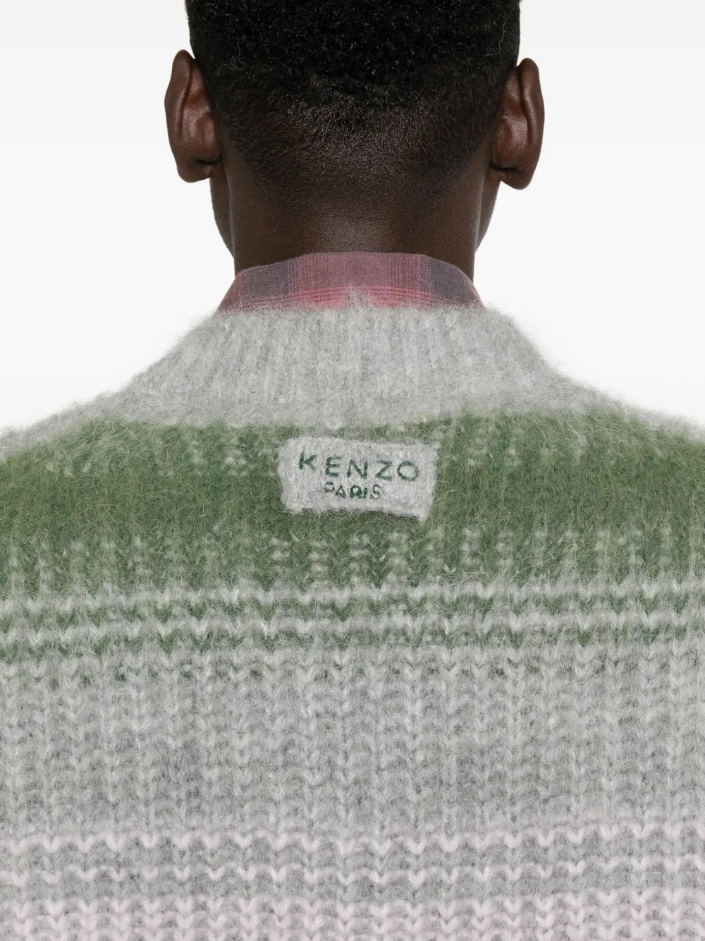 Kenzo Striped V-neck Sweater Long Sleeves In Multi