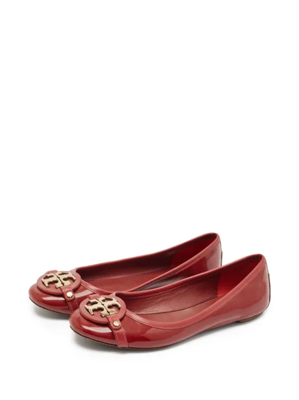 Tory Burch pre-owned Aaden patent-leather Ballet Flats Red