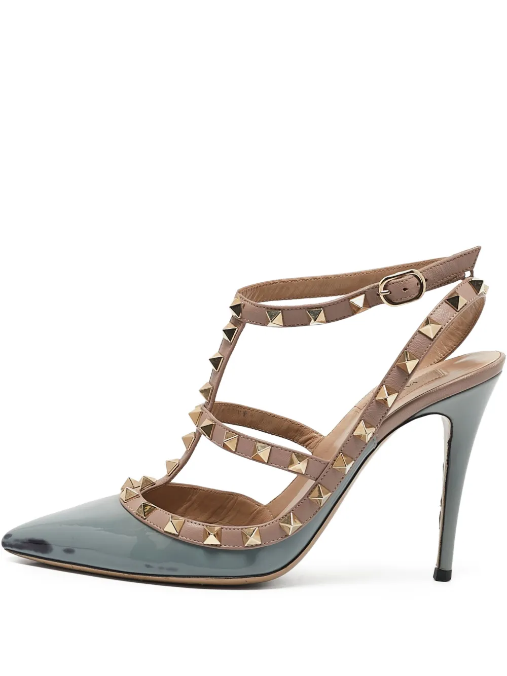 Pre-owned Valentino Garavani 100mm Rockstud Heeled Pumps