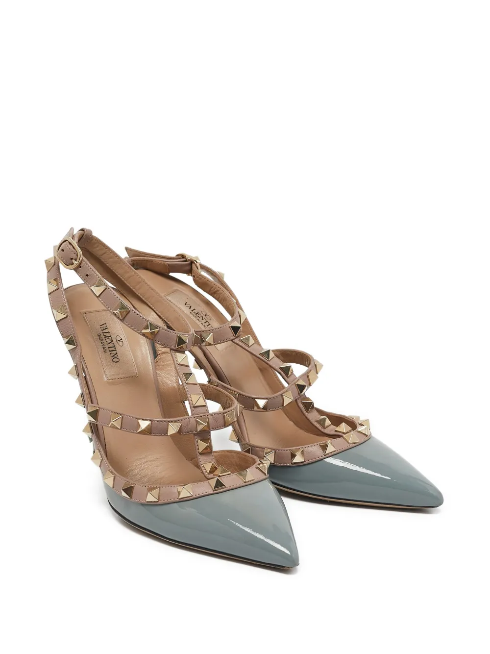 Valentino Garavani Pre-Owned 100 mm Rockstud pumps met hak - Blauw