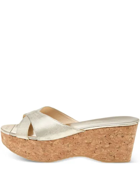 Jimmy Choo Pre-Owned sandalias metalizadas con tacón de cuña