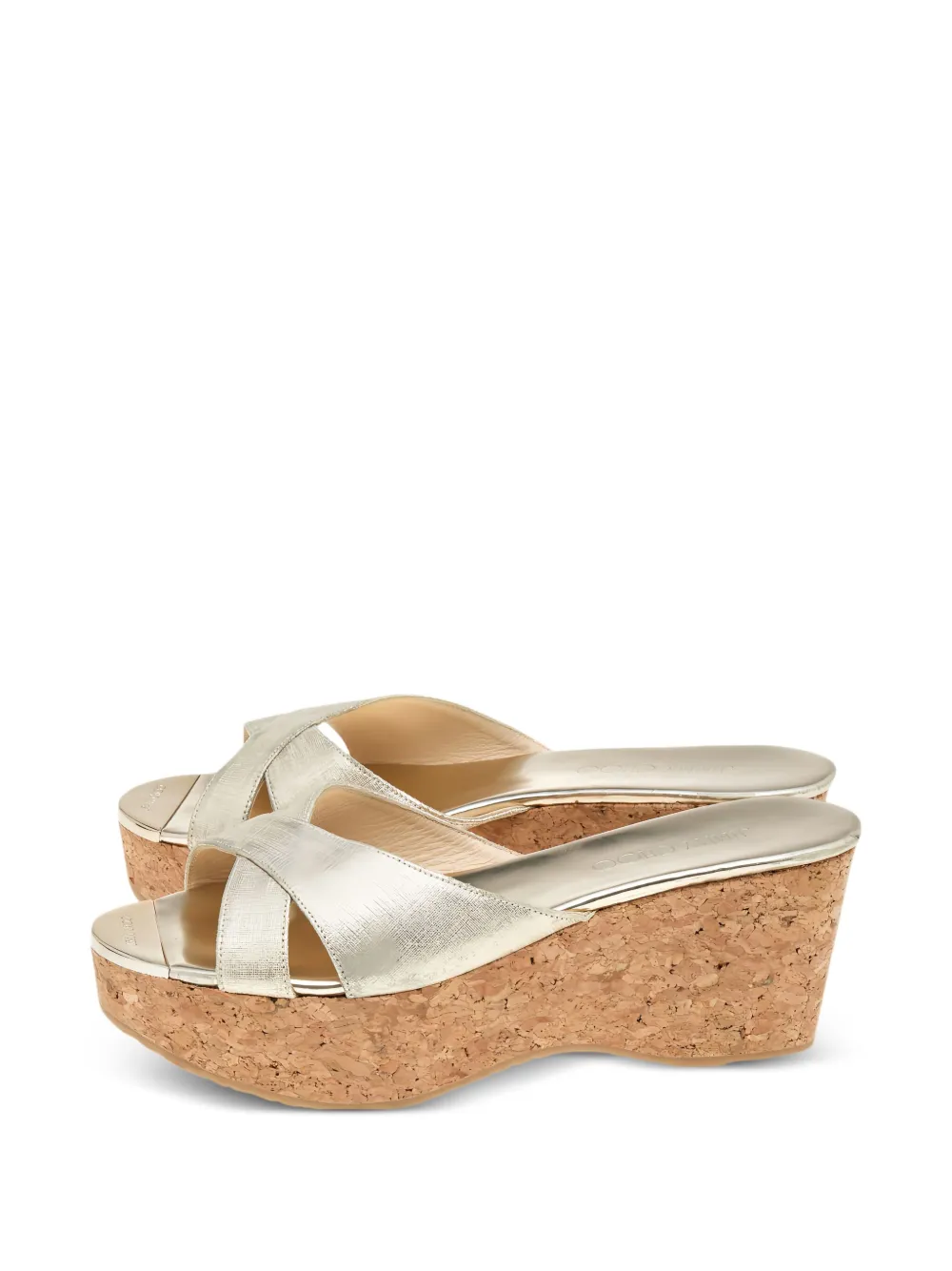 Jimmy Choo Pre-Owned metallic wedge sandals | Shoes | Image 2