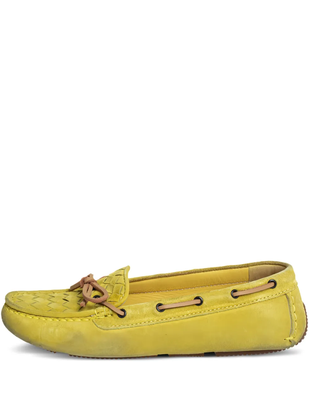 Bottega Veneta Pre-Owned Intrecciato slip-on loafers | Yellow | Image 1