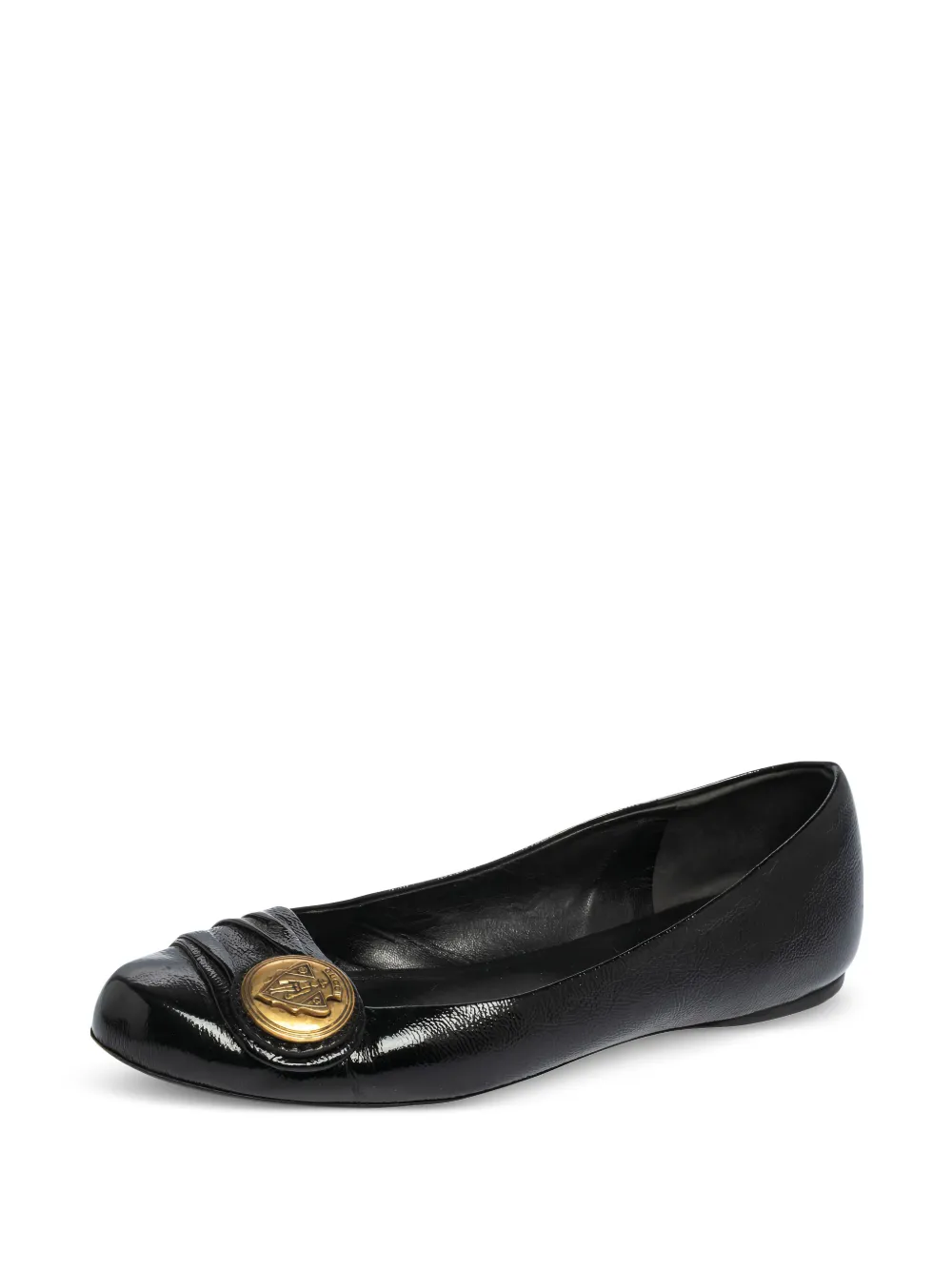 Gucci Pre-Owned Hysteria lakleren ballerina's met wapenschild knoop - Zwart