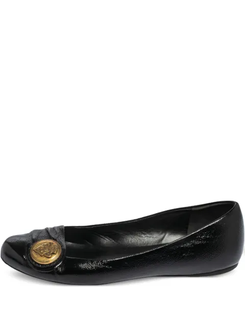Gucci Pre-Owned Hysteria crest-button patent leather flats