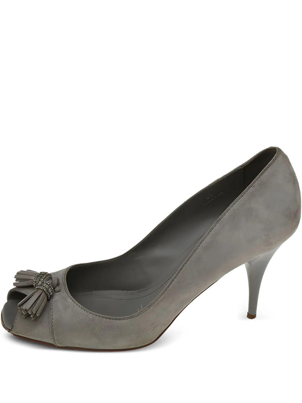 Tod's Vintage Peeptoe-Pumps mit Quastendetail 90mm - Grau