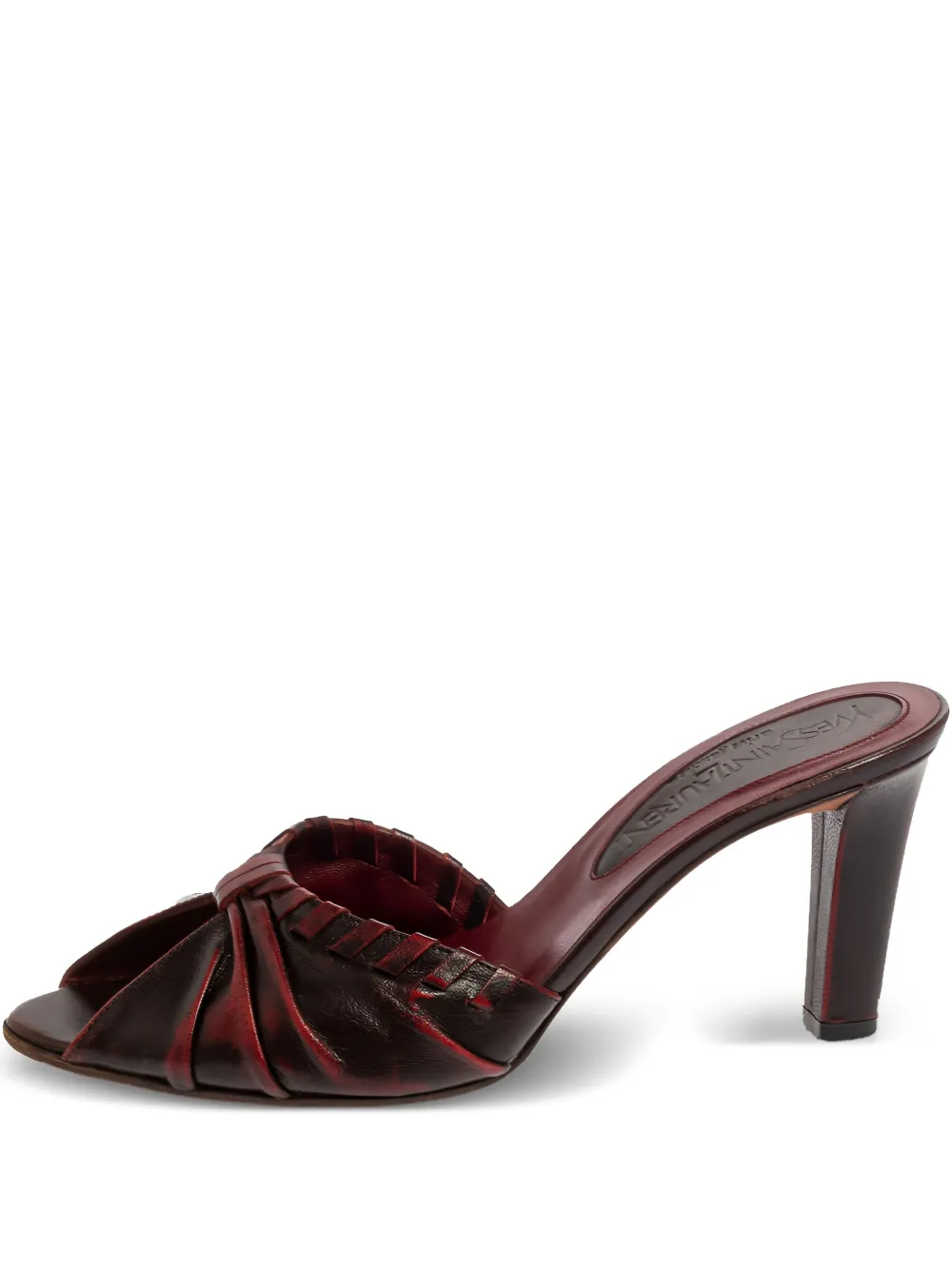 Saint Laurent Pre-Owned 75mm pleated open-toe sandals | Red | Image 1