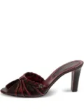 Saint Laurent Pre-Owned 75mm pleated open-toe sandals - Red