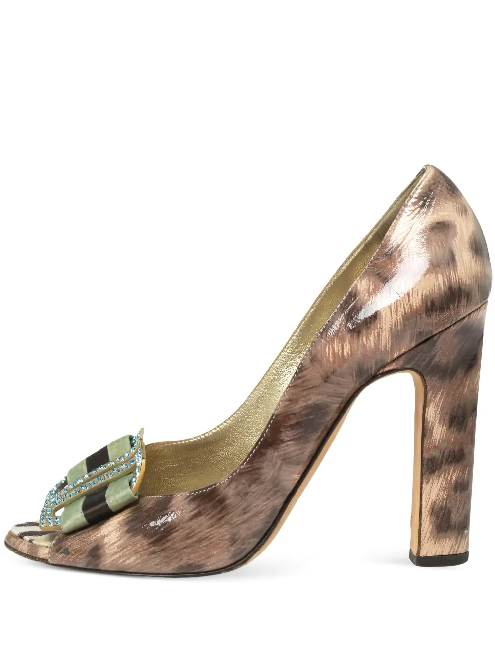 pre-owned 105mm printed pumps