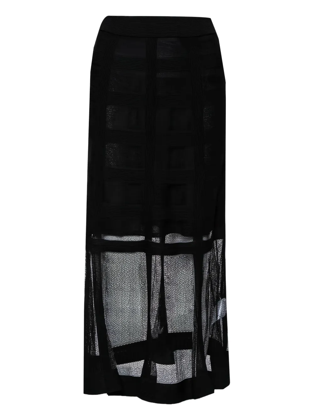 Alexander McQueen Pre-Owned sheer-panel midi skirt | Black | Image 1