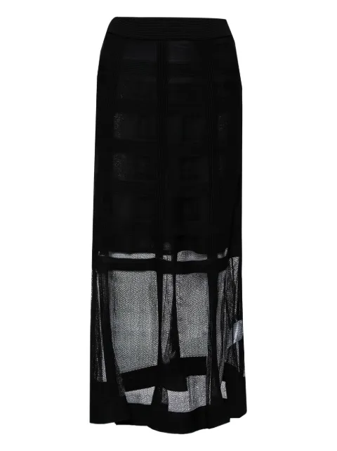 Alexander McQueen Pre-Owned sheer-panel midi skirt