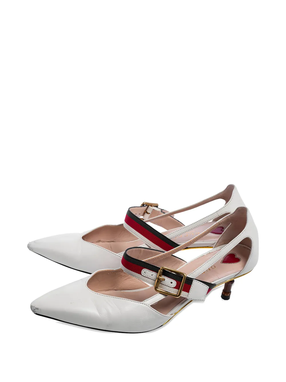 Gucci Pre-Owned 55 mm Unia Pumps met puntige neus - Wit