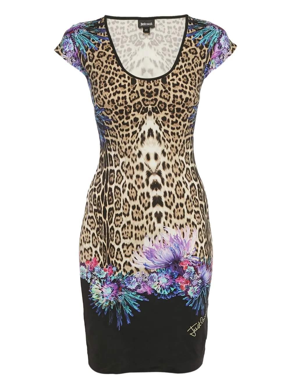 Just Cavalli Vintage Minikleid mit Leoparden-Print | Braun | Image 1