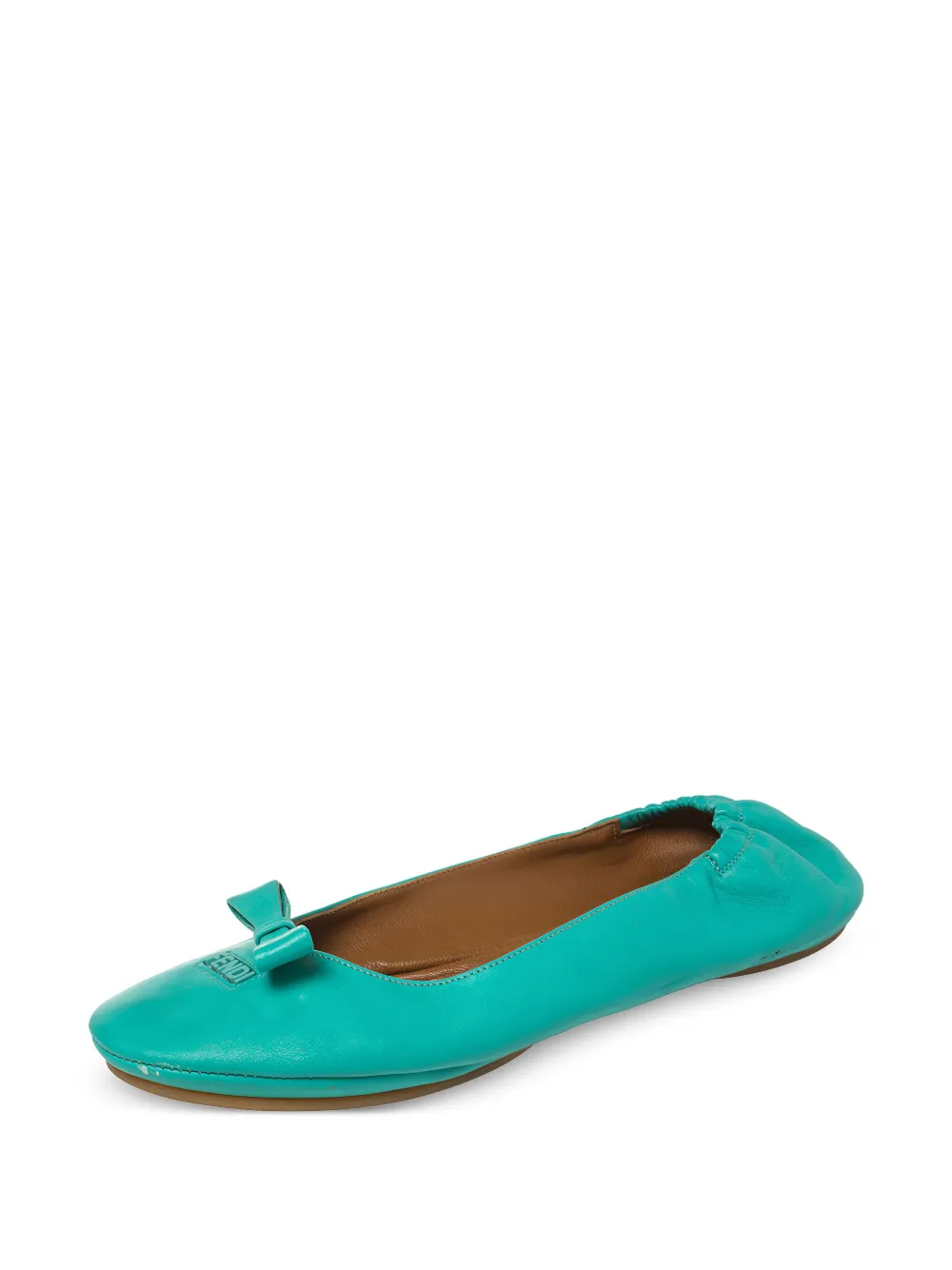 Fendi Pre-Owned Bow Scrunch ballerina's - Groen