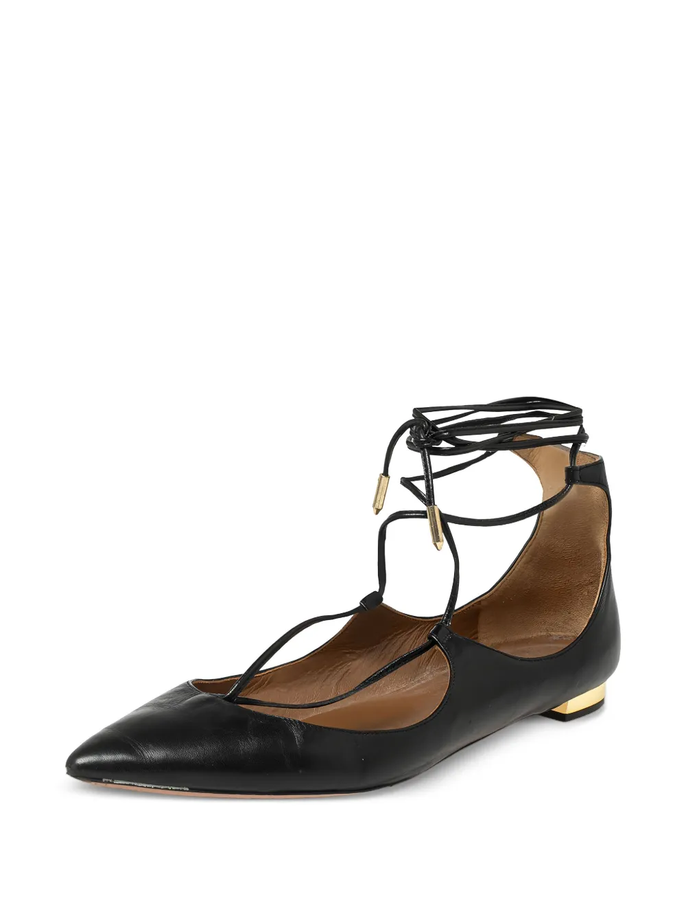 Aquazzura pre-owned laced flat pumps | Image 2