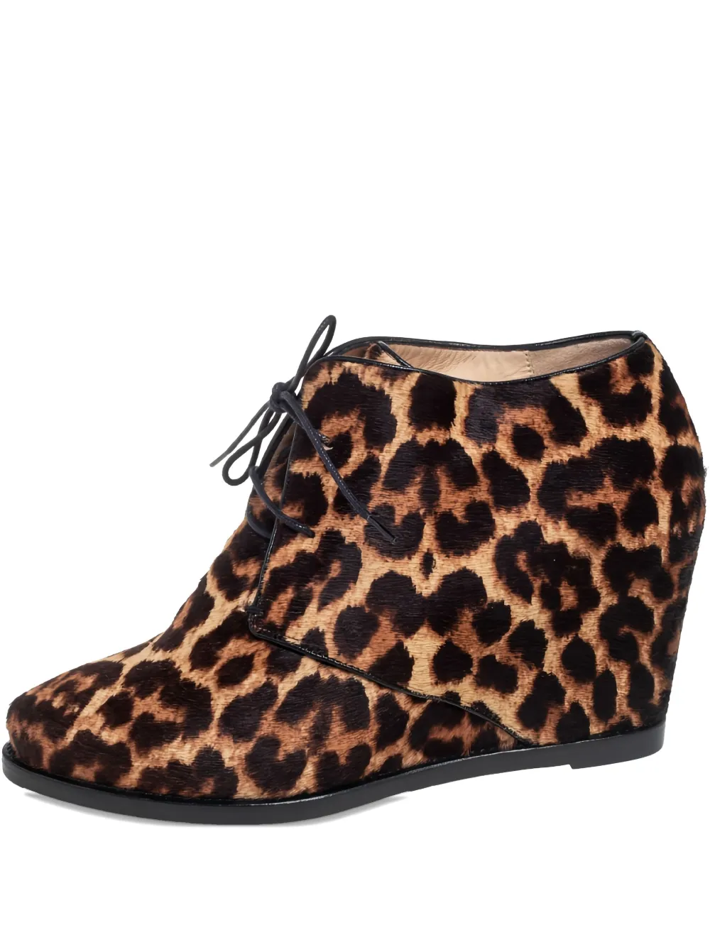 Christian Louboutin Pre-Owned 70mm Lady Schuss leopard-print wedge boots - Marrone