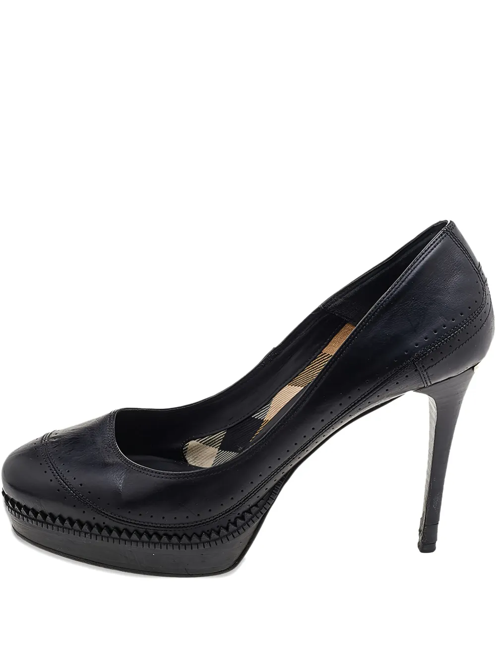 Burberry Pre-Owned leather platform pumps - Schwarz