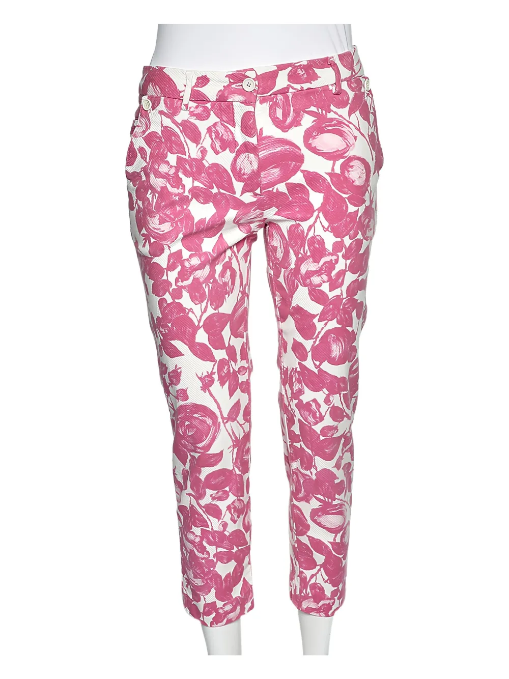 Pre-owned Dolce & Gabbana Floral-print Cropped Trousers