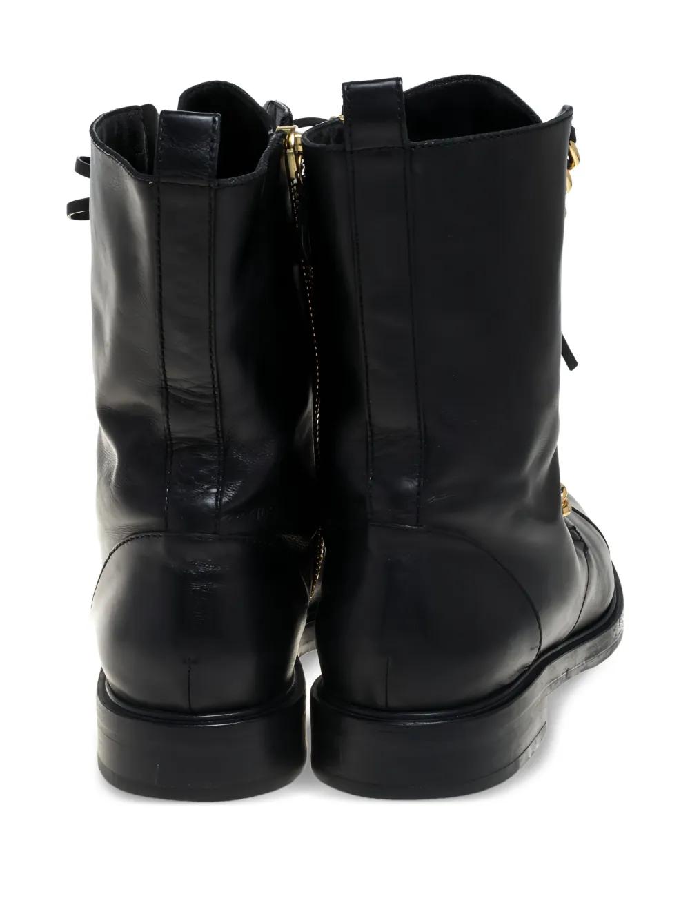 Casadei Vintage Pre-owned leren laarzen verfraaid met ketting - Zwart