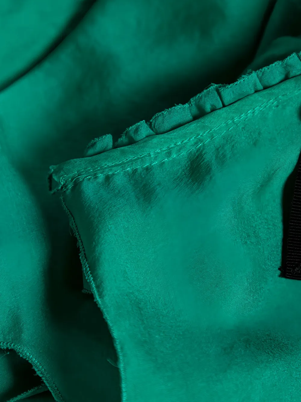 DOLCE & GABBANA Pre-owned 2024 Ruffled Bow Silk Top In Green