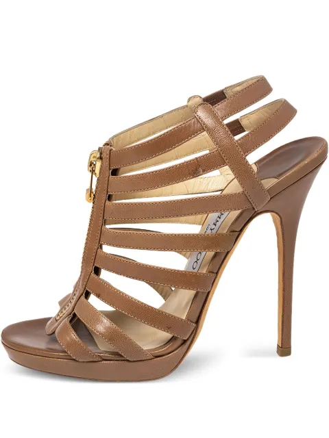 Jimmy Choo Pre-Owned 120mm leather zip sandals