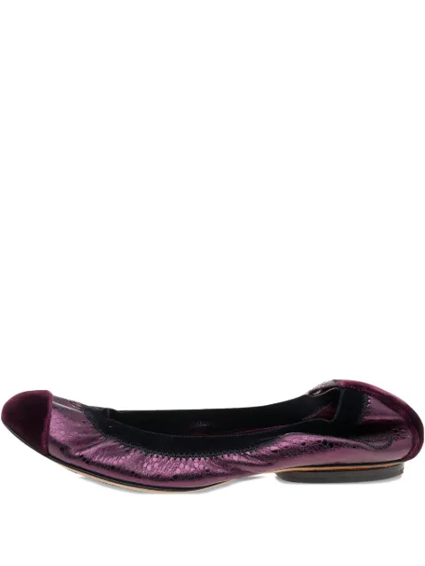 CHANEL Pre-Owned velvet-finish ballet flats 