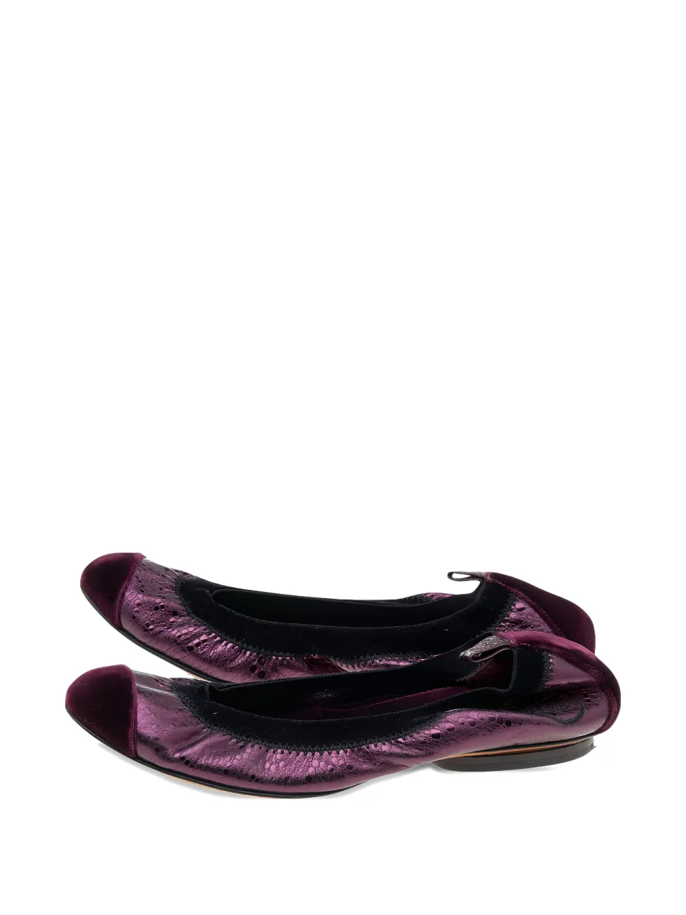 CHANEL Pre-Owned velvet-finish ballet flats | Image 2