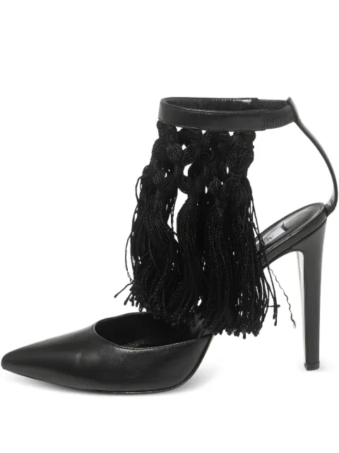 Aquazzura pre-owned 105mm leather fringed pumps
