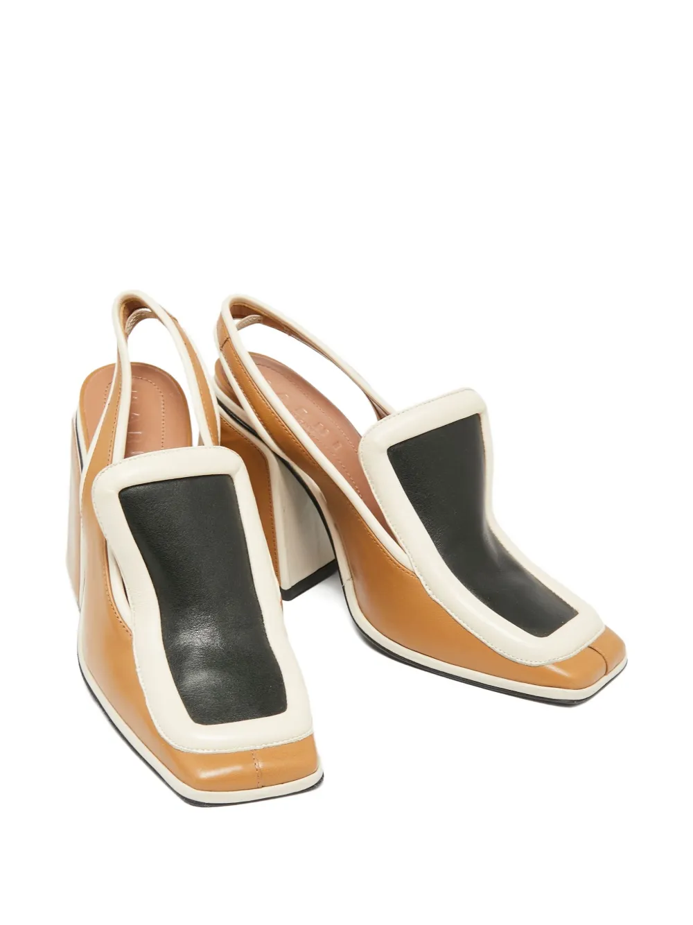 Marni Pre-Owned 95mm tri-color leather slingback sandals | Heeled Pumps | Image 2