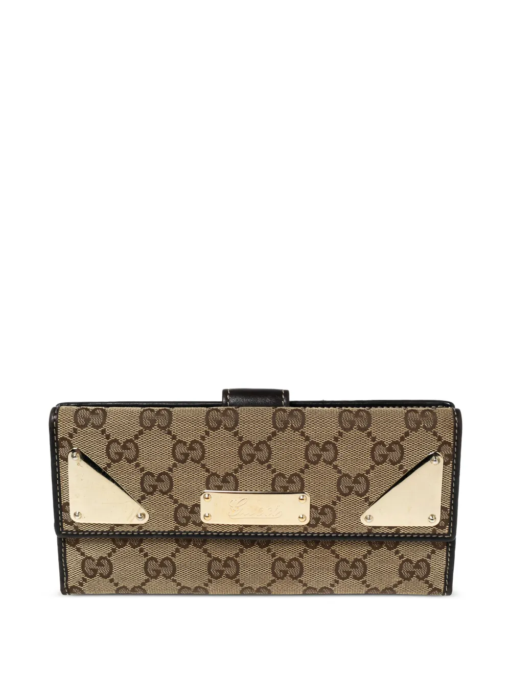 Gucci Pre-Owned GGキャンバス レザー 財布 - ブラウン Gucci Pre-Owned GGキャンバス レザー 財布 - ブラウン