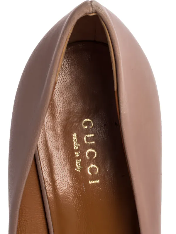 Gucci Pre-Owned レザーピープトゥパンプス 125mm