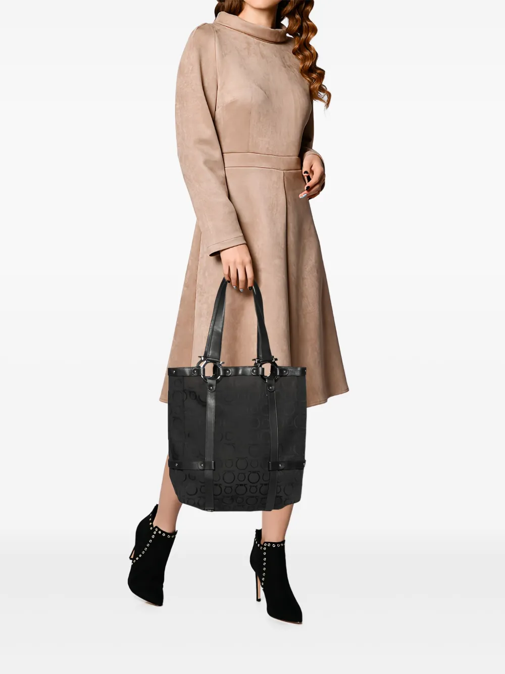 Pre-owned Ferragamo Logo-patterned Tote Bag