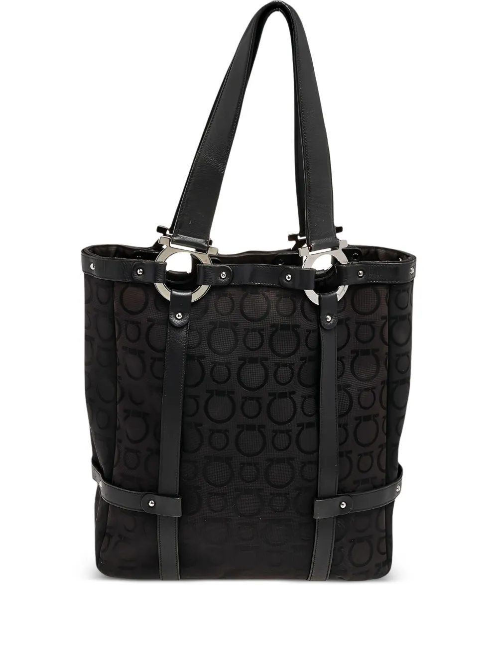 Pre-owned Ferragamo Logo-patterned Tote Bag