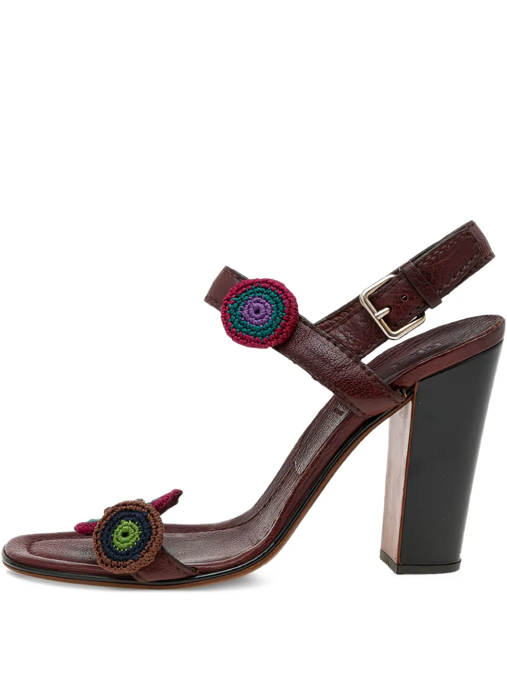 Prada Pre-Owned 105mm embroidered-detail sandals | Brown | Image 1