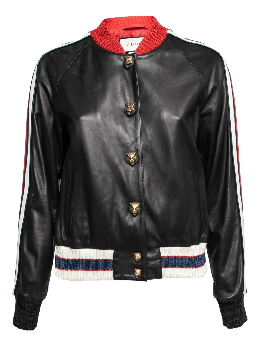 Gucci Pre-Owned レザー ボンバージャケット - ブラック Gucci Pre-Owned レザー ボンバージャケット - ブラック