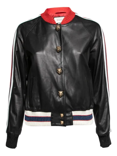 Gucci Pre-Owned جاكيت بومبر جلد