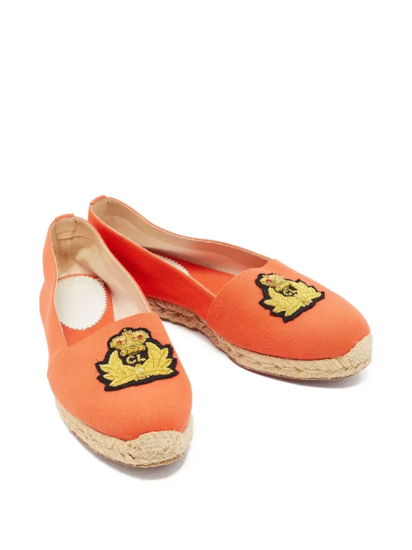 Christian Louboutin Pre-Owned Canvas Espadrilles Orange