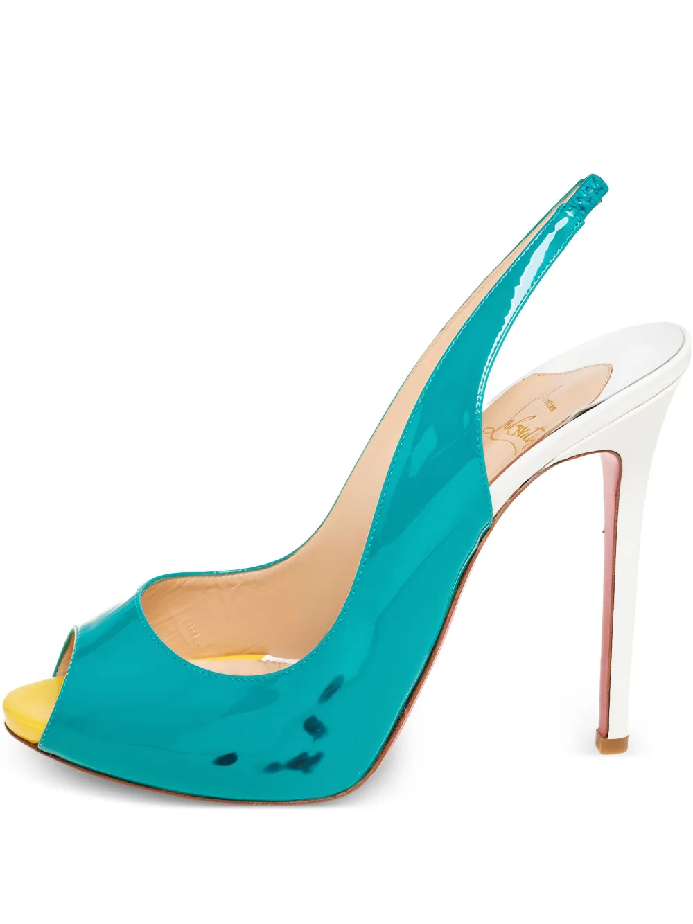 Pre-owned Christian Louboutin 115mm Multicolor Slingback Sandals