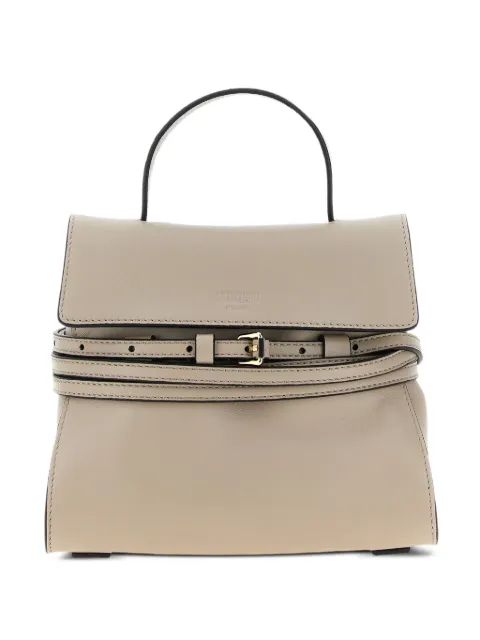 Moschino small Tie Me flap-buckle leather bag