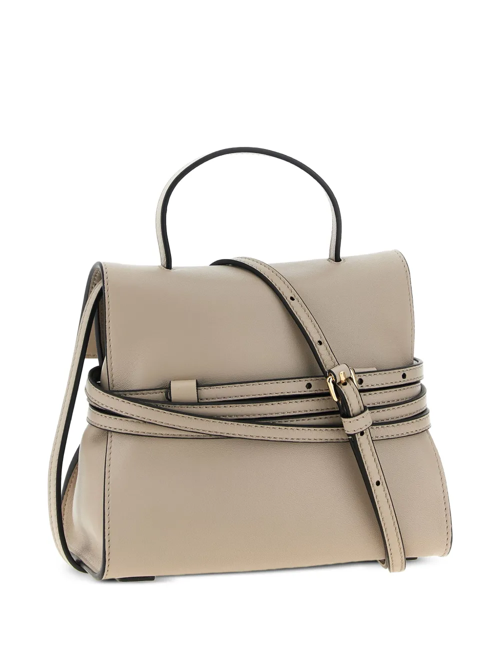 Moschino small Tie Me flap-buckle leather bag Grijs