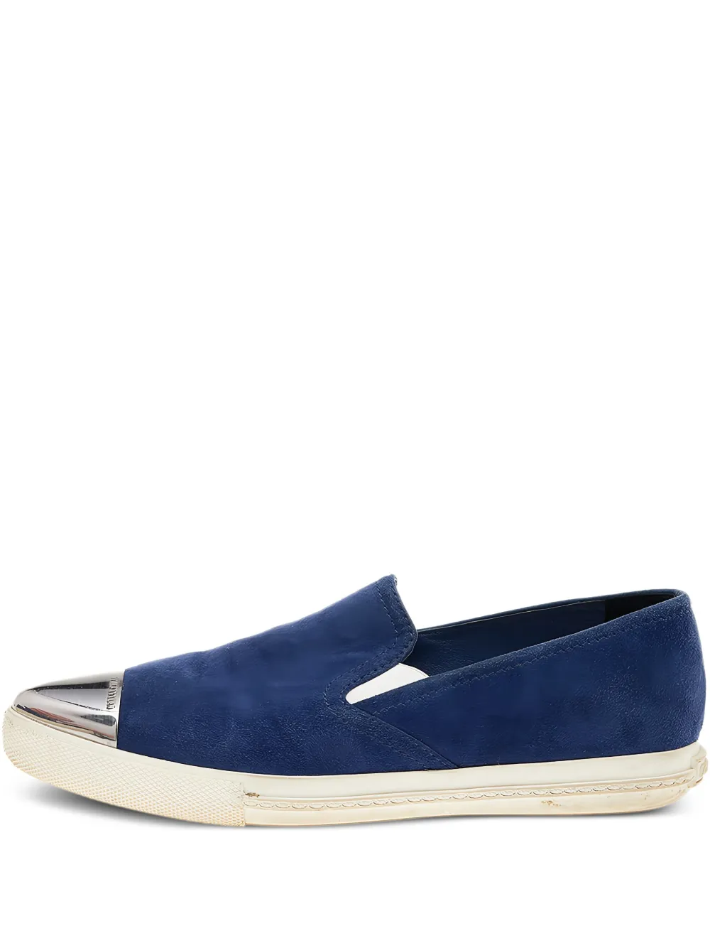 Miu Miu Pre-Owned metal-toecap suede sneakers | Blue | Image 1