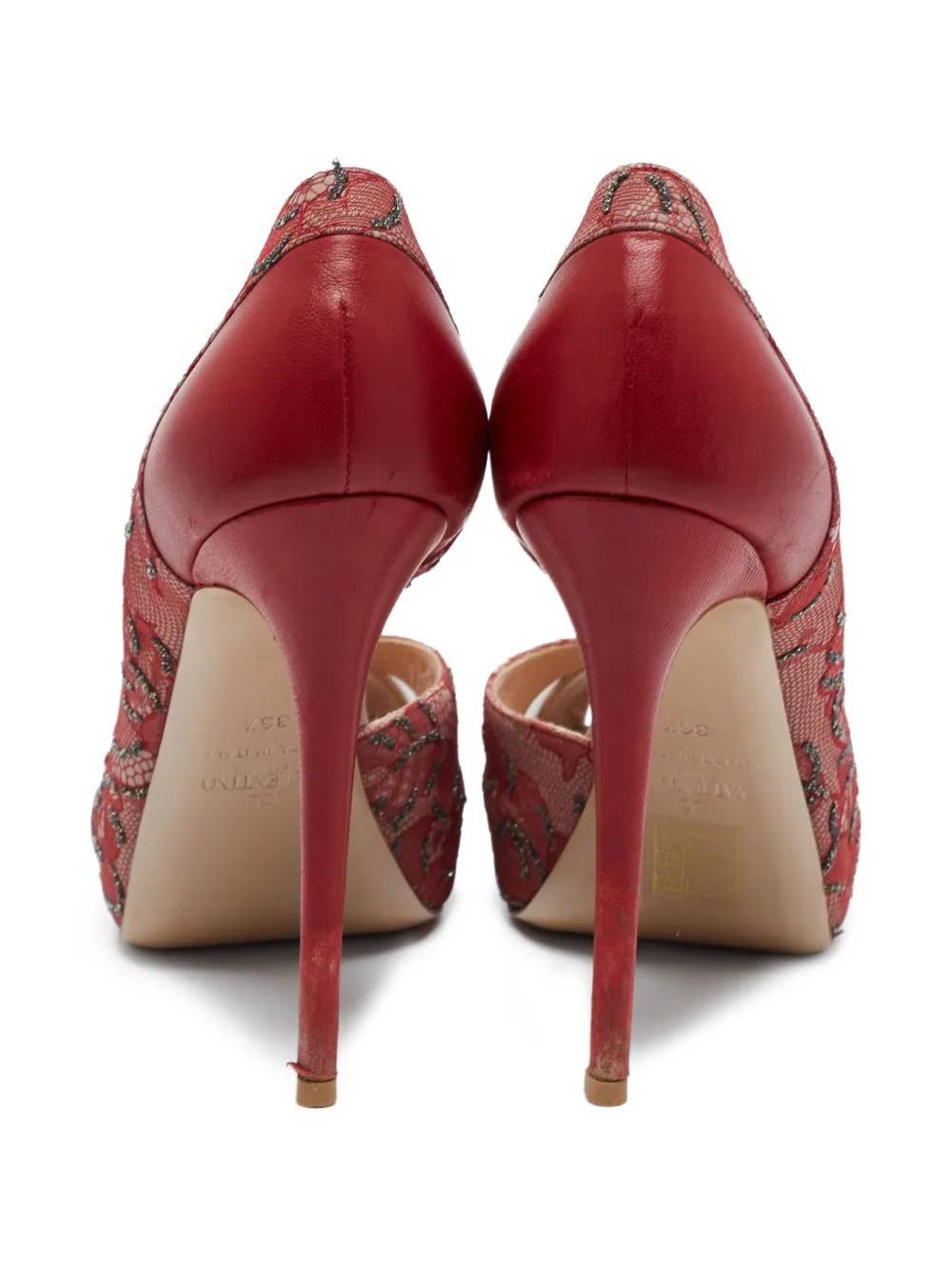 Pre-owned Valentino Garavani 115mm Lace Pumps