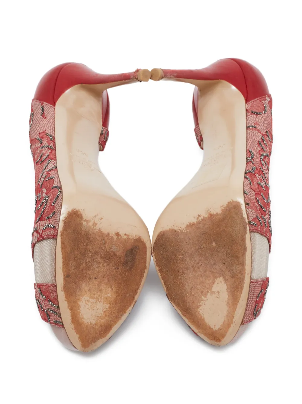 Pre-owned Valentino Garavani 115mm Lace Pumps