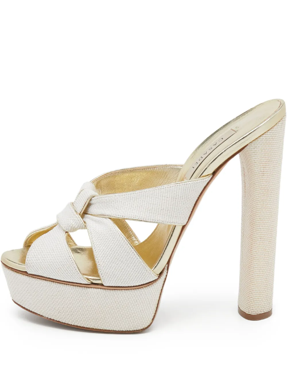 Casadei Vintage leather heeled sandals | White | Image 1