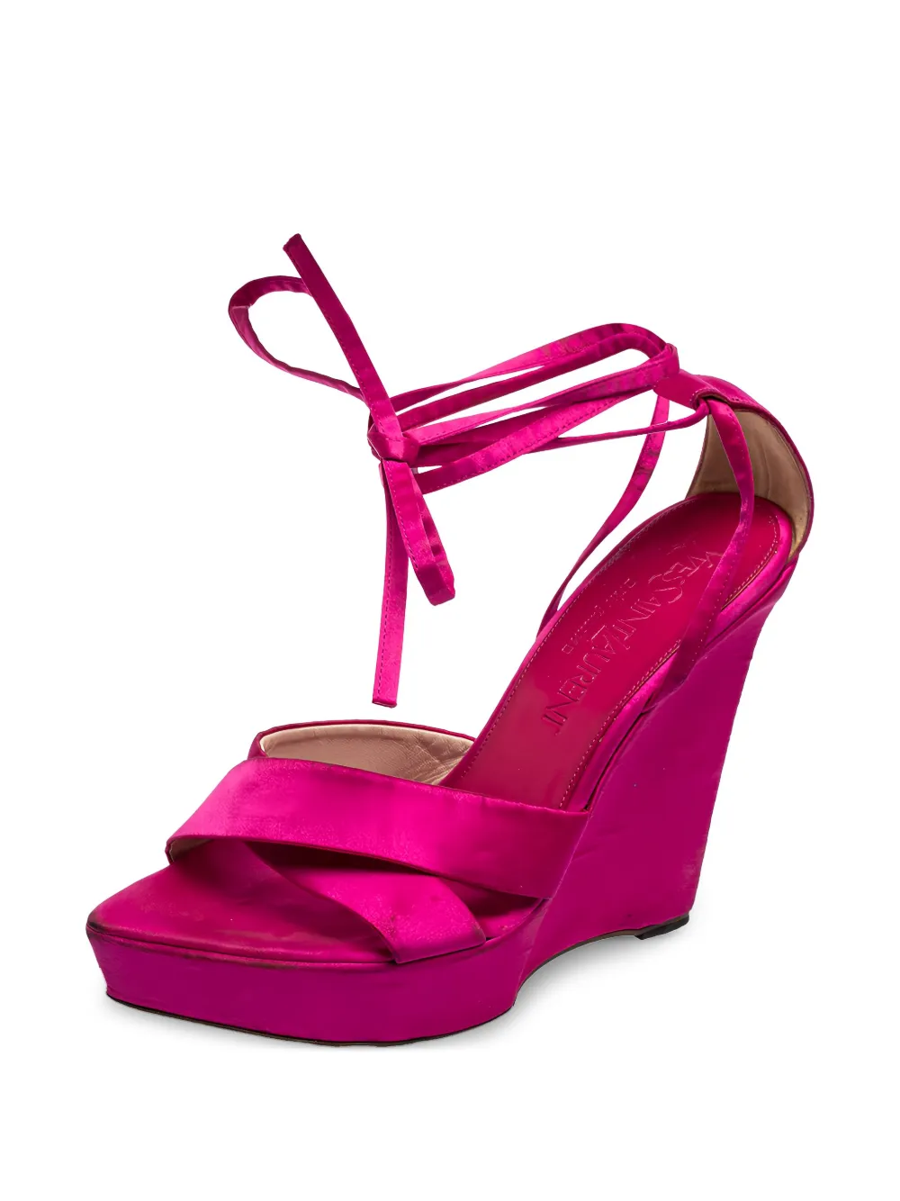 Saint Laurent Pre-Owned 120 mm satijnen sandalen - Roze