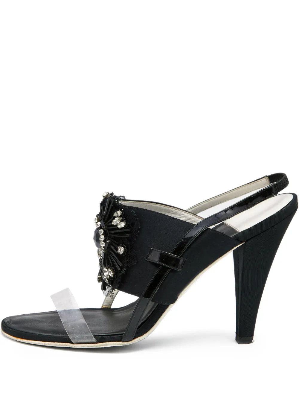 CHANEL Pre-Owned 110mm crystal-embellished sandals | Black | Image 1